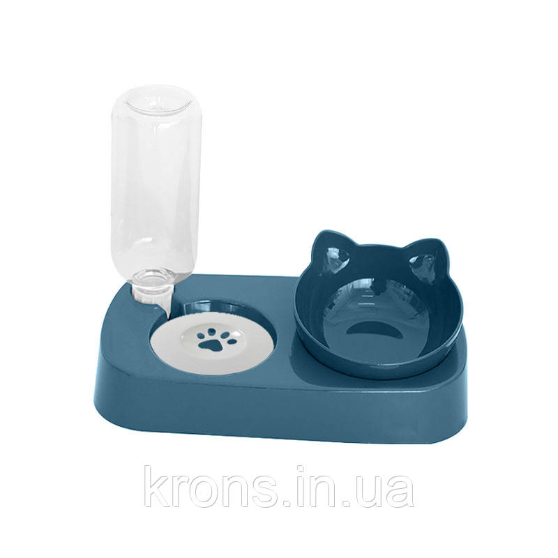 Миска для котів Taotaopets 119906 Indigo кормушка з поиллю 22*28,2*14,5 см, фото 1