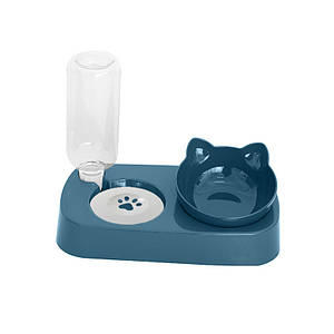 Миска для котів Taotaopets 119906 Indigo кормушка з поиллю 22*28,2*14,5 см