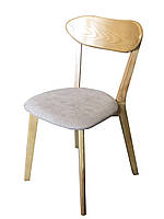 Стілець кухонний дерев'яний з ясена зі спинкою стільці на кухню для кафе у вітальню стільчик із дерева з м`яким сидінням Іску Н