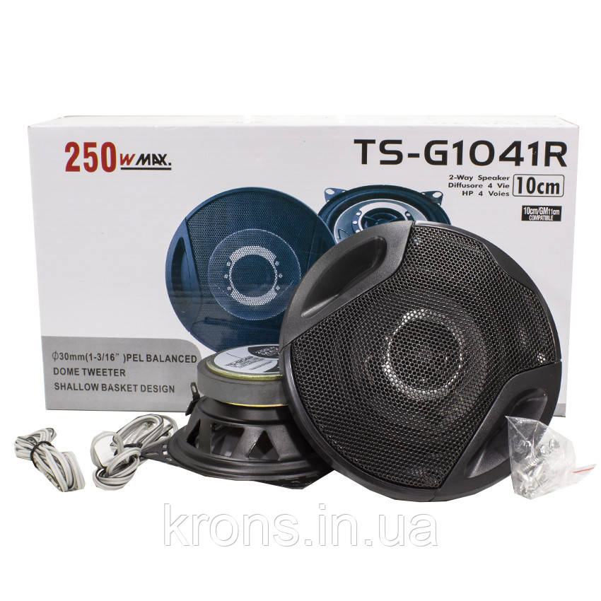 Автоакусика Plantter TS-G1041R 4-дюймовий (10 см) автомобільний динамік max потужність 250 Вт