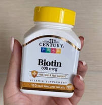 Біотин 21st Century Biotin 800 mcg 110 таб, фото 2