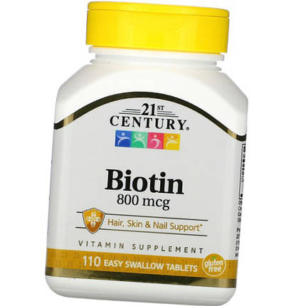 Біотин 21st Century Biotin 800 mcg 110 таб, фото 2
