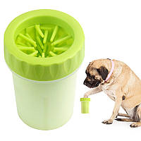 Стакан для миття лап собакам Soft Gentle Silicone Bristles зелений (0490), лапомойка | лапомойка для собак