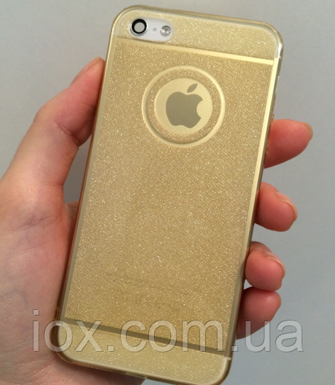 Силіконовий блискучий золотий чохол для Iphone 5/5S