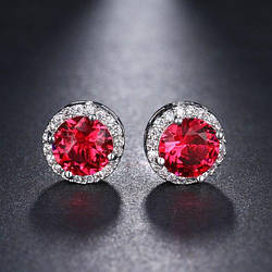 Сережки-цвяшки з фіанітами