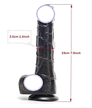 Чорний фалоїмітатор з обертанням на пульті 17 см, фаллос-катор із вібрацією на присоску, інтимні іграшки для, фото 8