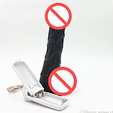 Чорний фалоїмітатор з обертанням на пульті 17 см, фаллос-катор із вібрацією на присоску, інтимні іграшки для, фото 9