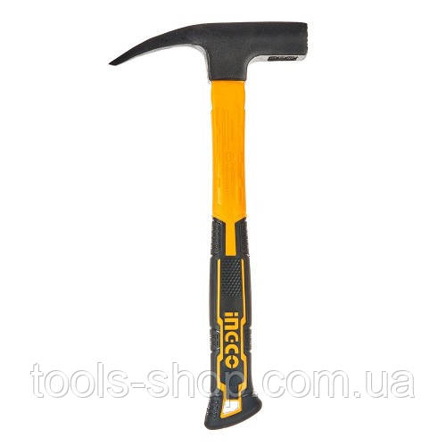 Молоток покрівельника фібергласове руків’я 600 г з магнітом INGCO, фото 1