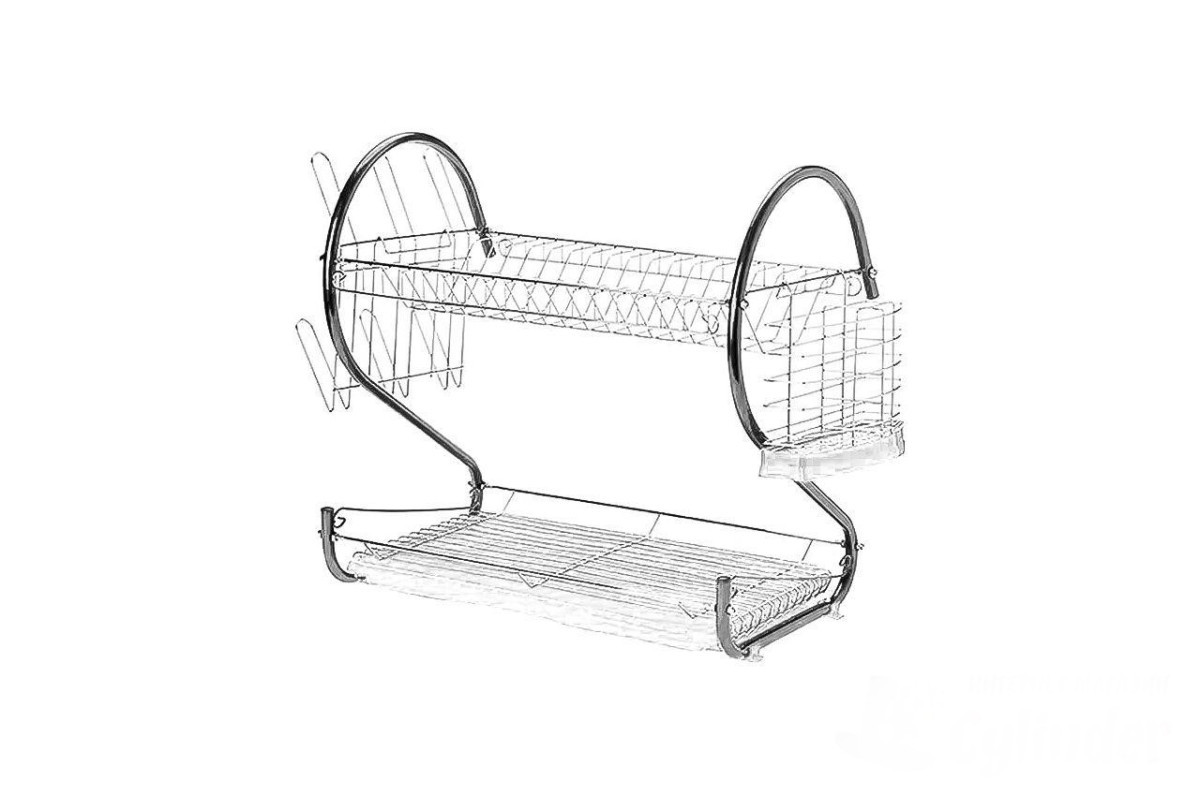 Настільна двоярусна сушарка для посуду 44х26х11,5 см Empire M-9785 ID 3728077