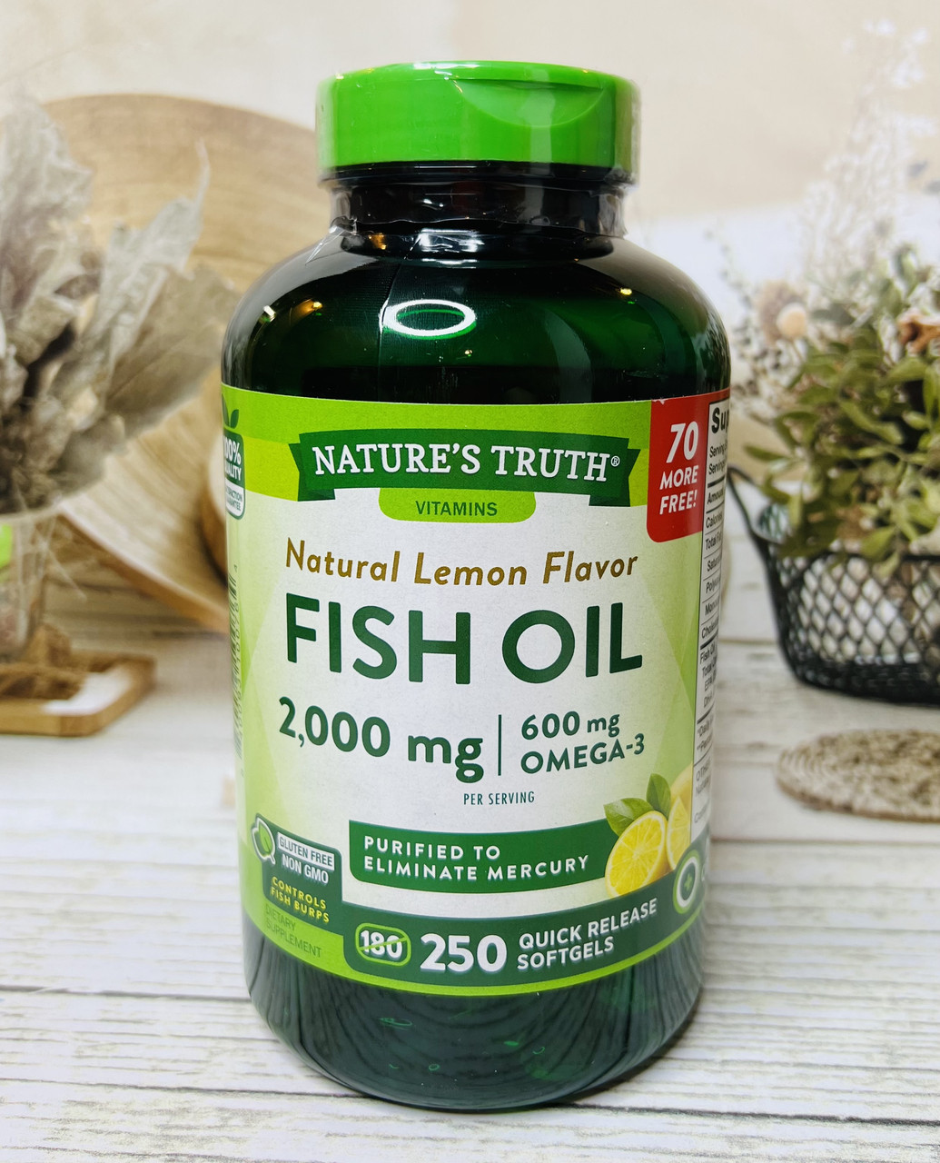 Риб'ячий жир у капсулах зі смаком лимона Nature's Truth 2000mg, 250шт