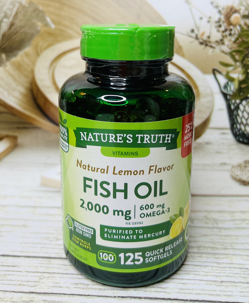 Риб'ячий жир у капсулах, смак лимона Nature's Truth 2000mg, 125шт