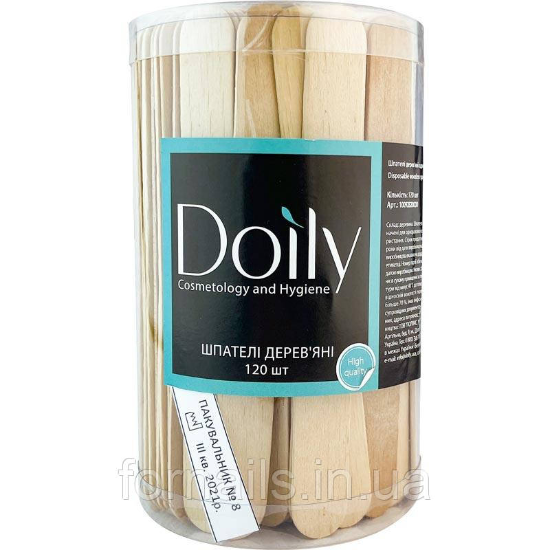 Шпателі дерев'яні одноразові Doily в тубусі, 120 шт