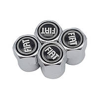 Защитные металлические колпачки Primo на ниппель, золотник автомобильных колес с логотипом FIAT - Silver