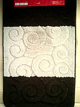 Набір килимків для ванної чорно-сірий виробництво Туреччина