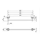 Держатель полотенец одинарный рейлинг цвет бронза Q-tap Liberty ANT 1124, фото 2