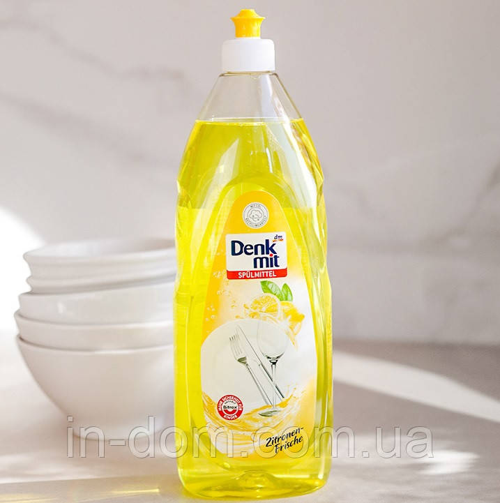 DenkMit Spülmittel Zitronen-Frische Рідина для миття посуду Лимон 1 л