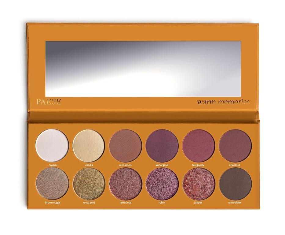 Професійна Палітра тіней для повік Eyeshadows Palette Warm Memories Paese 18g (12in1)