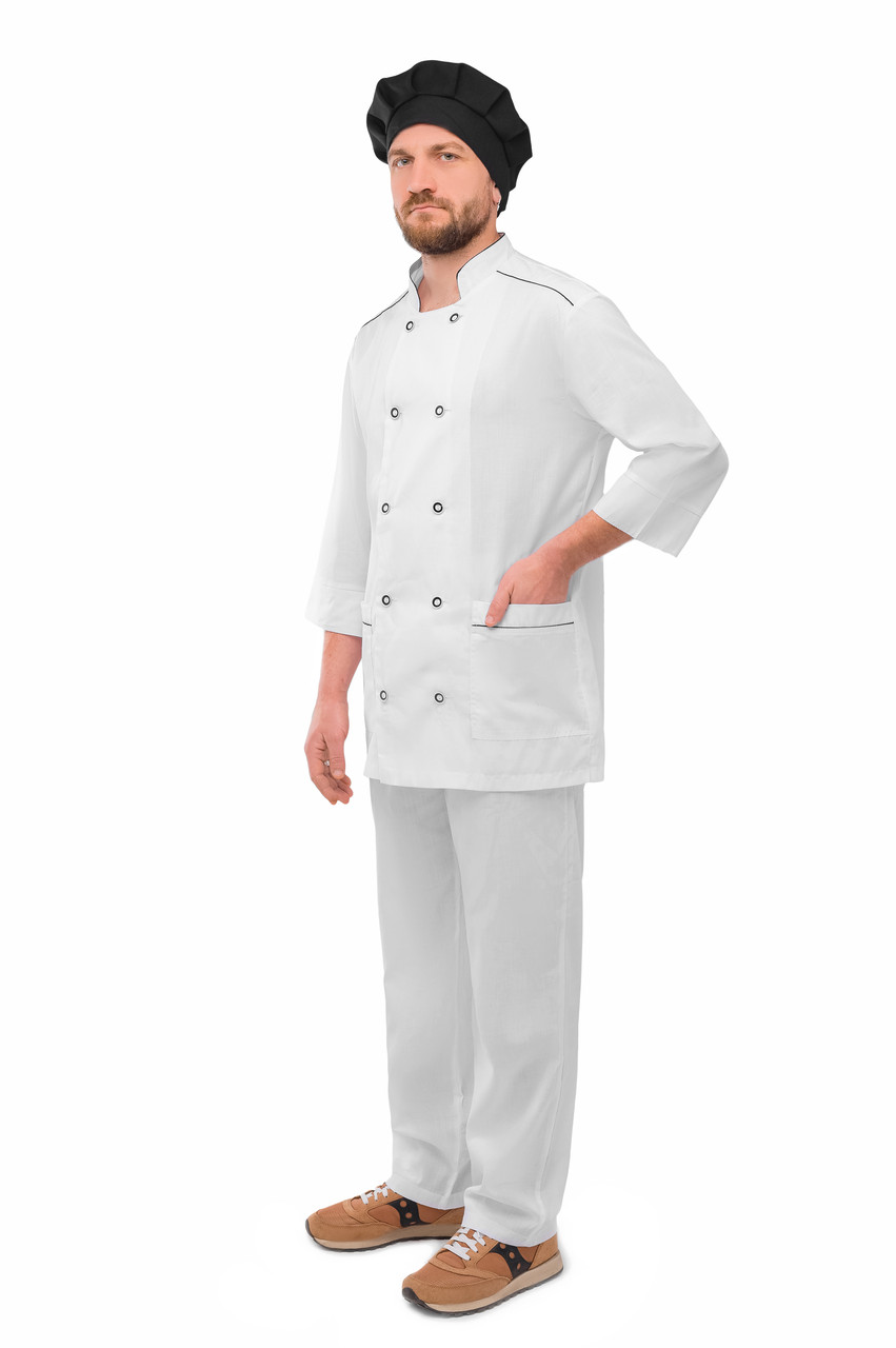 Уніформа для кухарів чоловіча  без шапочки біла костюи кухарський 44-60 р, фото 1