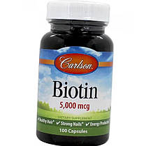 Біотин Carlson Labs Biotin 5000 мкг 100 капс, фото 2