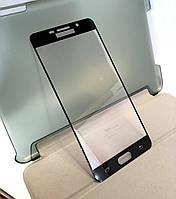 Samsung A7 2016, A710 защитное стекло на телефон противоударное 3D Black черное