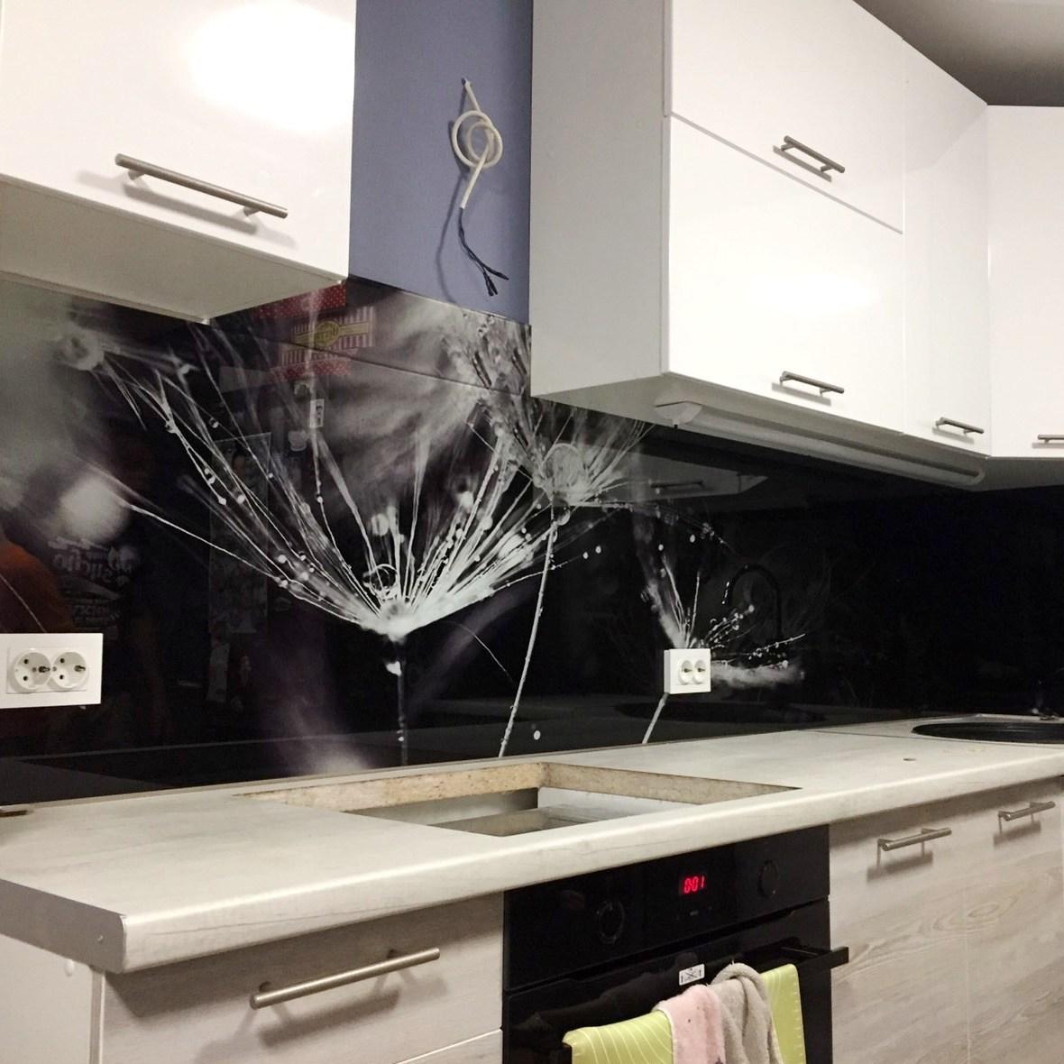 Скляна панель для стіни кухні / Фартух Скіналі Кульбаби - 6 мм, М1, фото 1