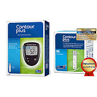 Набір Глюкометр Countour Plus + тест смужки 50 шт - Офиційний дистриб'ютор
