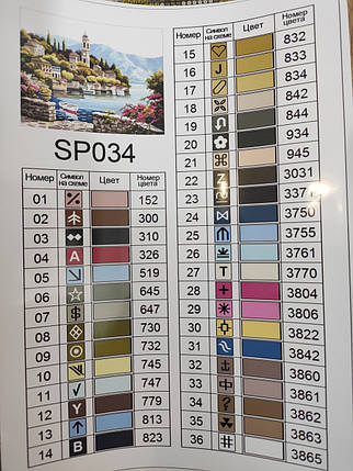 SPR034 Набір діамантової мозаїки на підрамнику 40х50 Чарівне узбережжя, фото 4