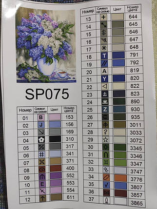 SP075 Набір діамантової мозаїки 40х50 Букет бузку, Ні, фото 4