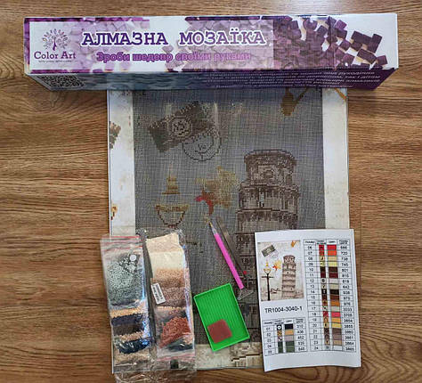 ST1004-1 Набір діамантової мозаїки 30х40 Пізанська вежа, Ні, фото 3
