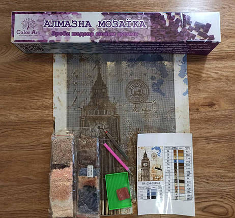 ST1004-4 Набір діамантової мозаїки 30х40 Біг-Бен, Ні, фото 3
