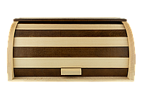 Хлебница деревянная двухцветная со сдвигающейся крышкой 36*26*18 см.