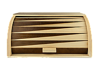 Хлебница деревянная двухцветная со сдвигающейся крышкой 36*26*18 см.