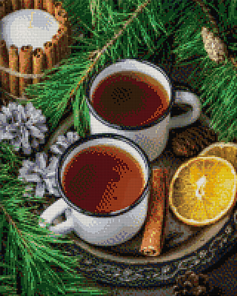 АЛМ-029 Набір діамантової мозаїки Гарячий чай, 40*50 см, Ні, фото 1