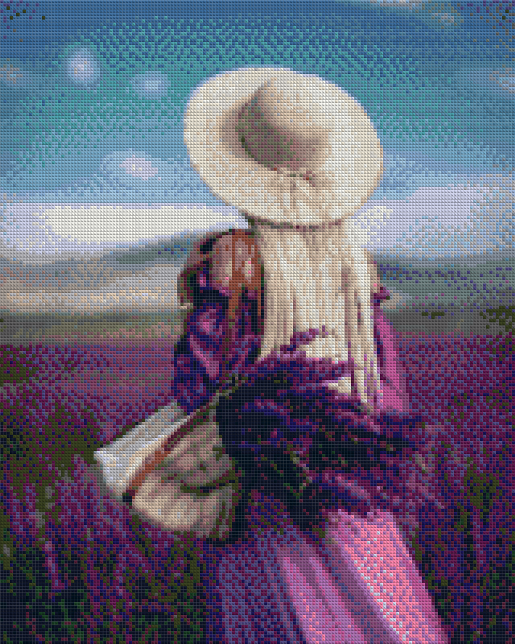 АЛМ-044 Набір діамантової мозаїки Дівчина з лавандою, 40*50 см, Ні