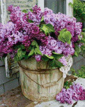 АЛМ-068 Набір діамантової мозаїки Бузок у відерці, 40*50 см, Ні, фото 1