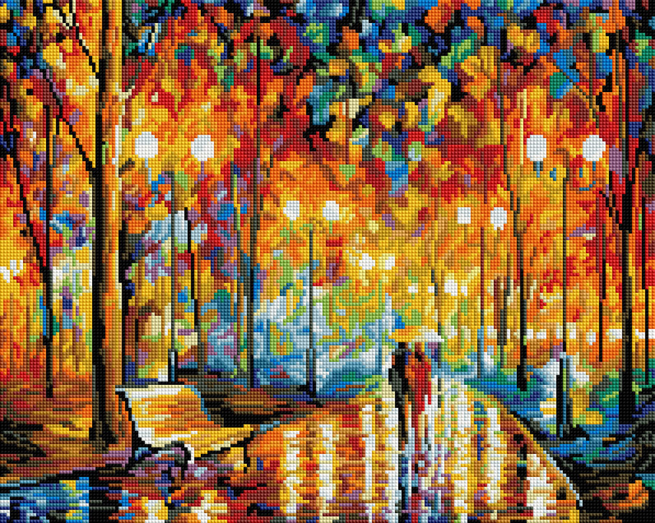 SP055 Набір діамантової мозаїки Осінній парк 40х50см, Ні