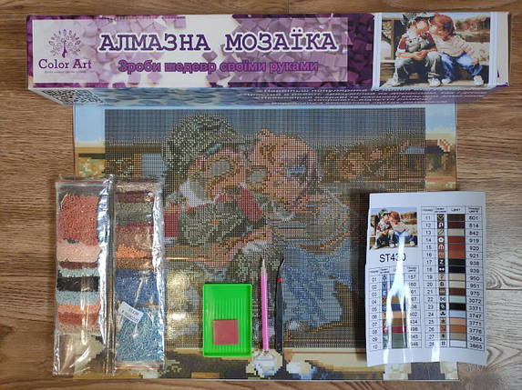 ST430 Набір діамантової мозаїки 30х40см Перший поцілунок, Ні, фото 3