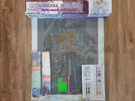 SP010 Набір діамантової мозаїки 40х50 Діти янголята, Ні, фото 3