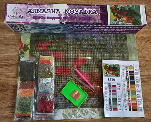 ST401 Набір діамантової мозаїки 30х40 Калина, Ні, фото 3