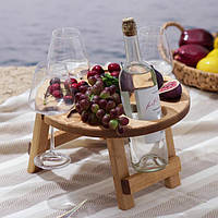 Деревянный винный столик 35х35х17см