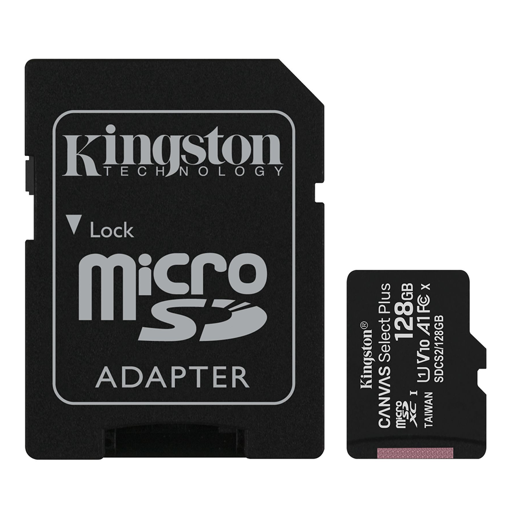 Карта памяти 128Gb Kingston microSDXC + SD Canvas Select Plus R100MB/s UHS-I Class10 (SDCS2/128GB) - фото 1 - id-p1588713215