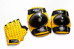 Захист для дітей Green Cycle Flash жовто-чорний, наколін, налокітн, рукавиц