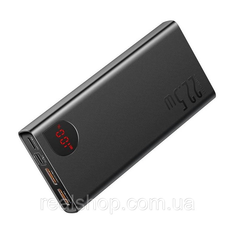 Зовнішній акумулятор Baseus Adaman Metal Digital Display Quick Charge Power Bank 20000 mAh 22.5W Black