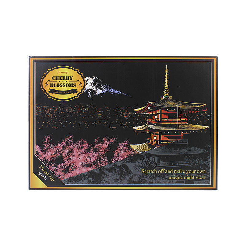 Скретч-картина YUELU P1-A06 Mount Fuji Гора Фудзи набор для творчества (Gold_7806-28253) - фото 4 - id-p1588712265