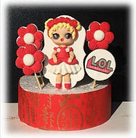 Набір кондитерських прикрас лялька ЛОЛ червона