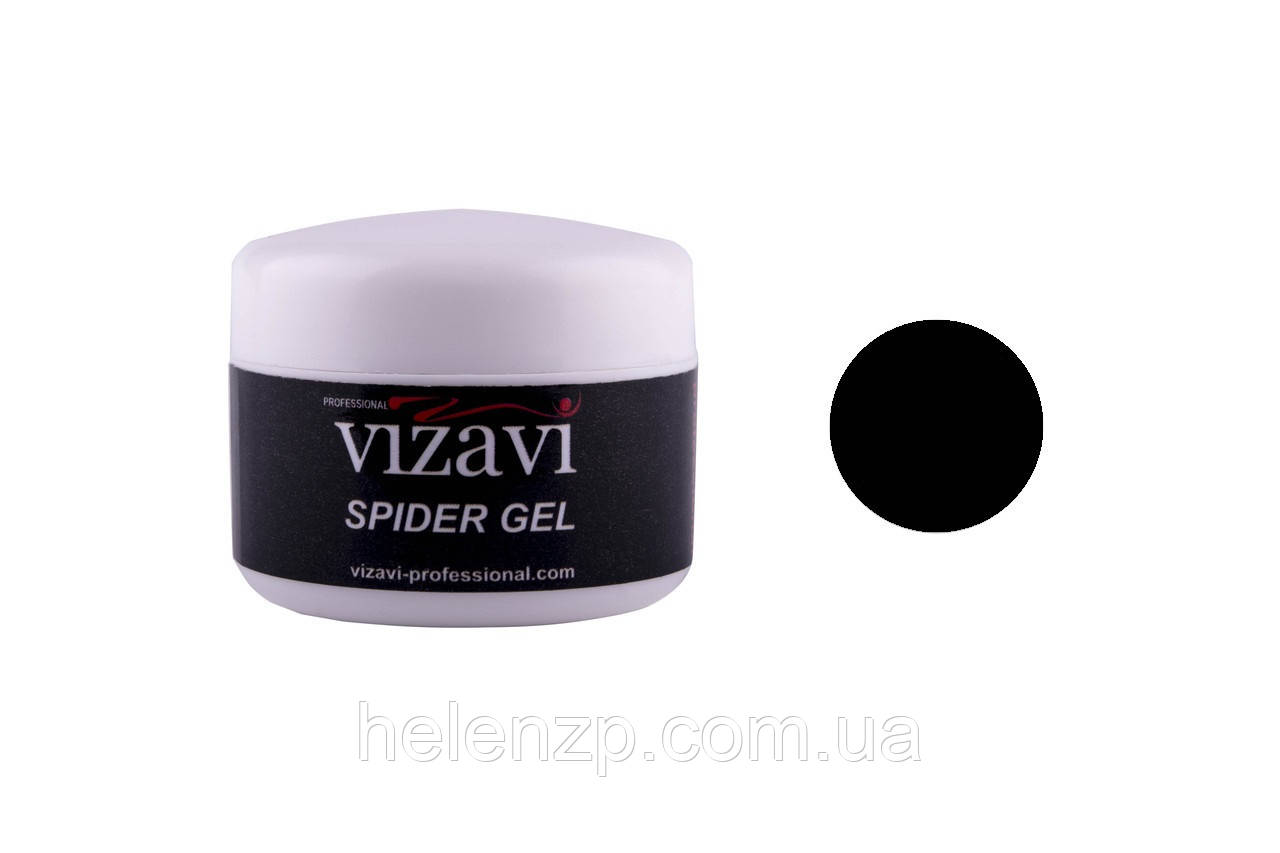 Гель-фарба Павутинка Vizavi Professional Sticky gel Paint 01, колір чорний, 5 г