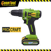 Акумуляторний шуруповерт Procraft PA18C COMPACT