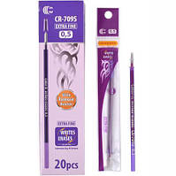 Стержень в индивидуальная упаковке для ручки пишет и стирает фиолетовый "С" CR-709S в упаковке 20 шт