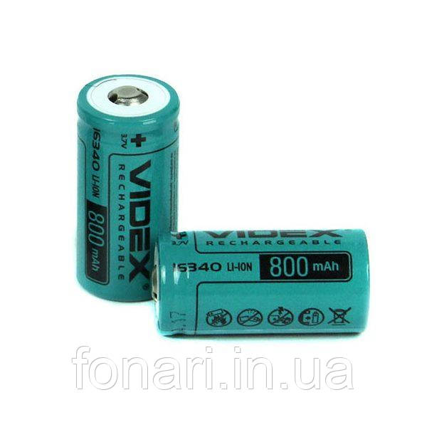 Акумулятор Videx 16340 (RCR123) Li-Ion 800 mAh 3,7V