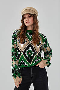 В'язаний джемпер "Бренді" (зелений, пісочний, чорний, білий)